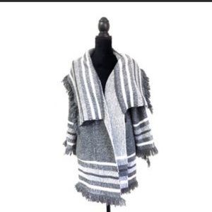 Anthropologie Portland collar Knit Fringe Kimono